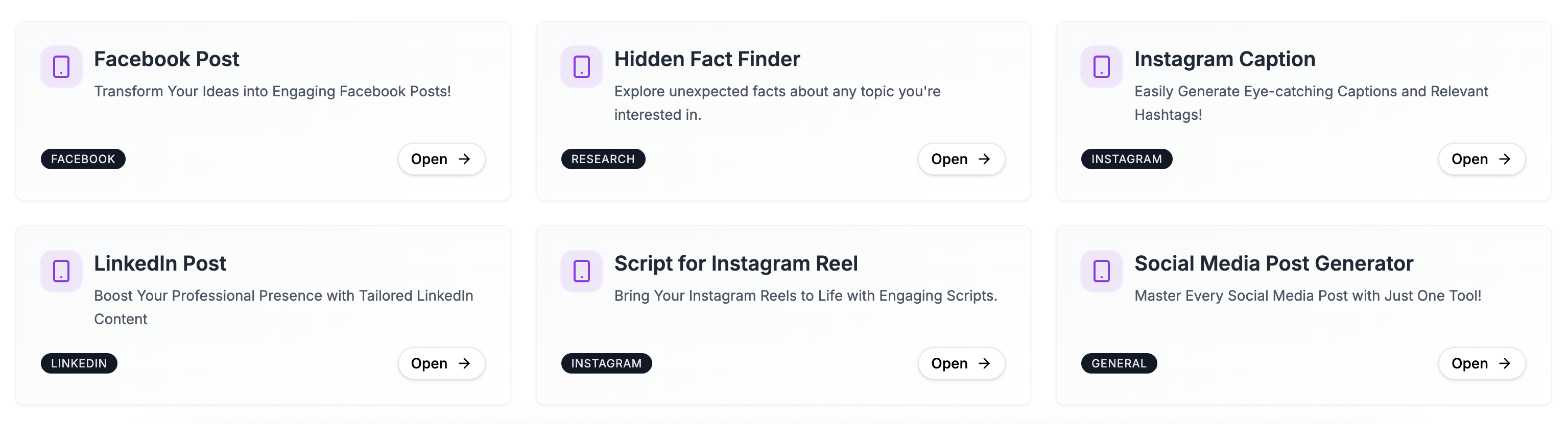 Social Media Content